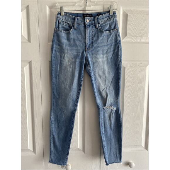 Lucky Brand Women's High Rise Skinny Bridgette Size 4 Raw Hem Ankle Light Wash - Picture 1 of 9